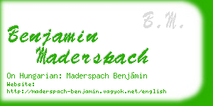 benjamin maderspach business card